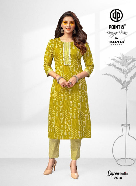 Cotton Printed Kurti With Bottom - 8010