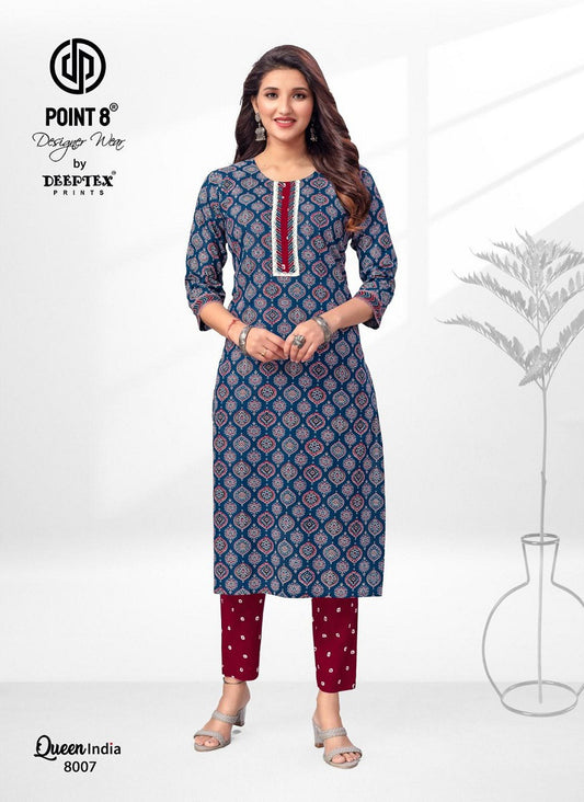 Cotton Printed Kurti With Bottom - 8007