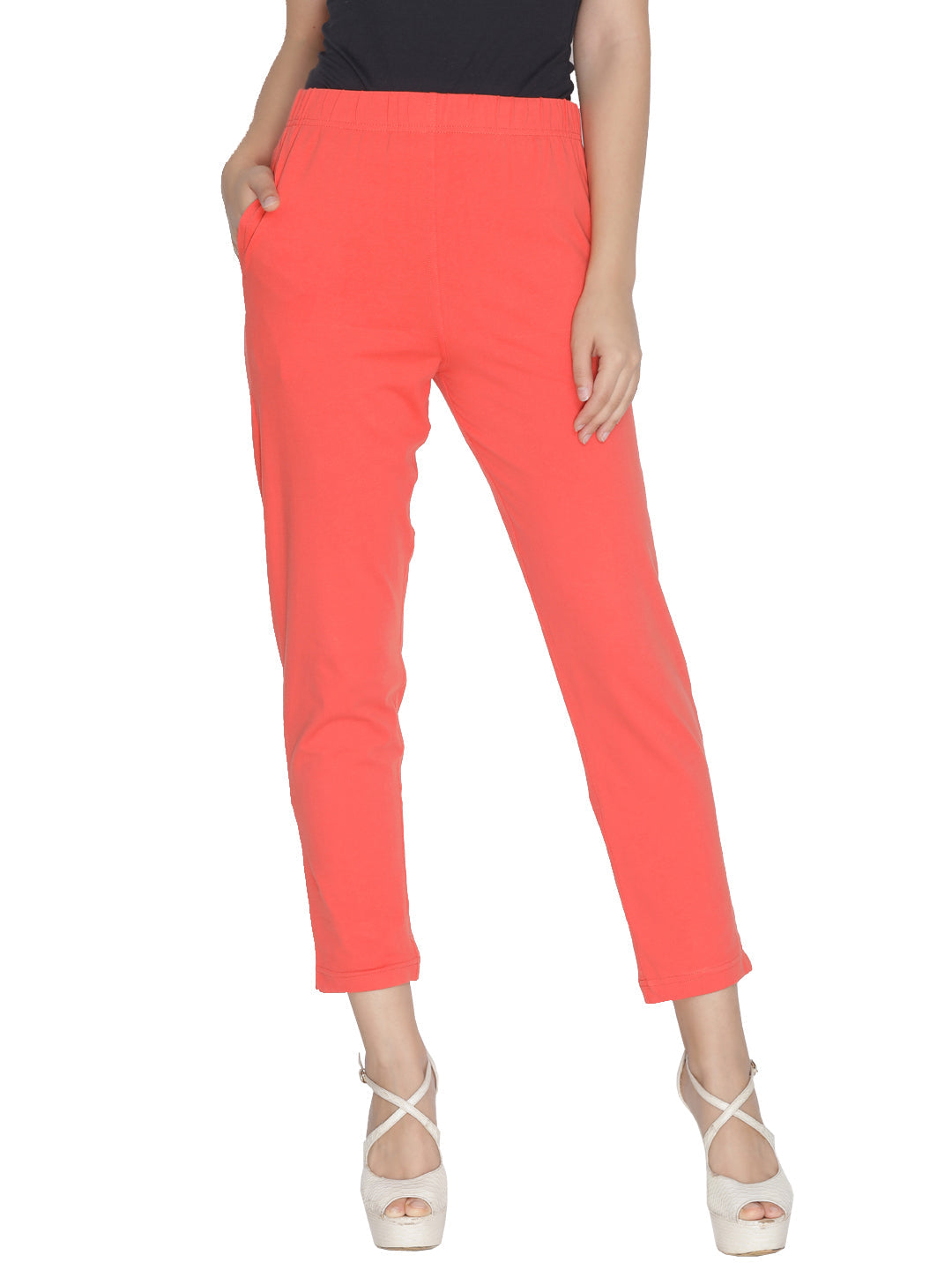 Lyra Leggings Kurti Pants - Coral