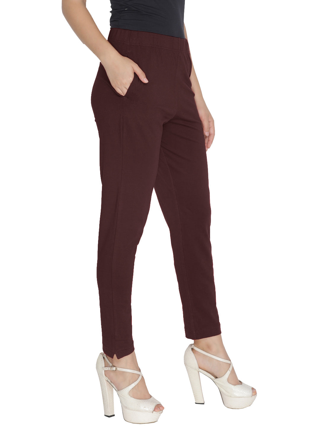 Lyra Leggings Kurti Pants - Maroon