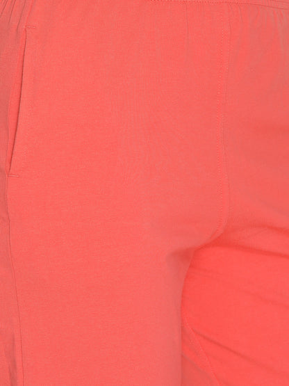 Lyra Leggings Kurti Pants - Coral